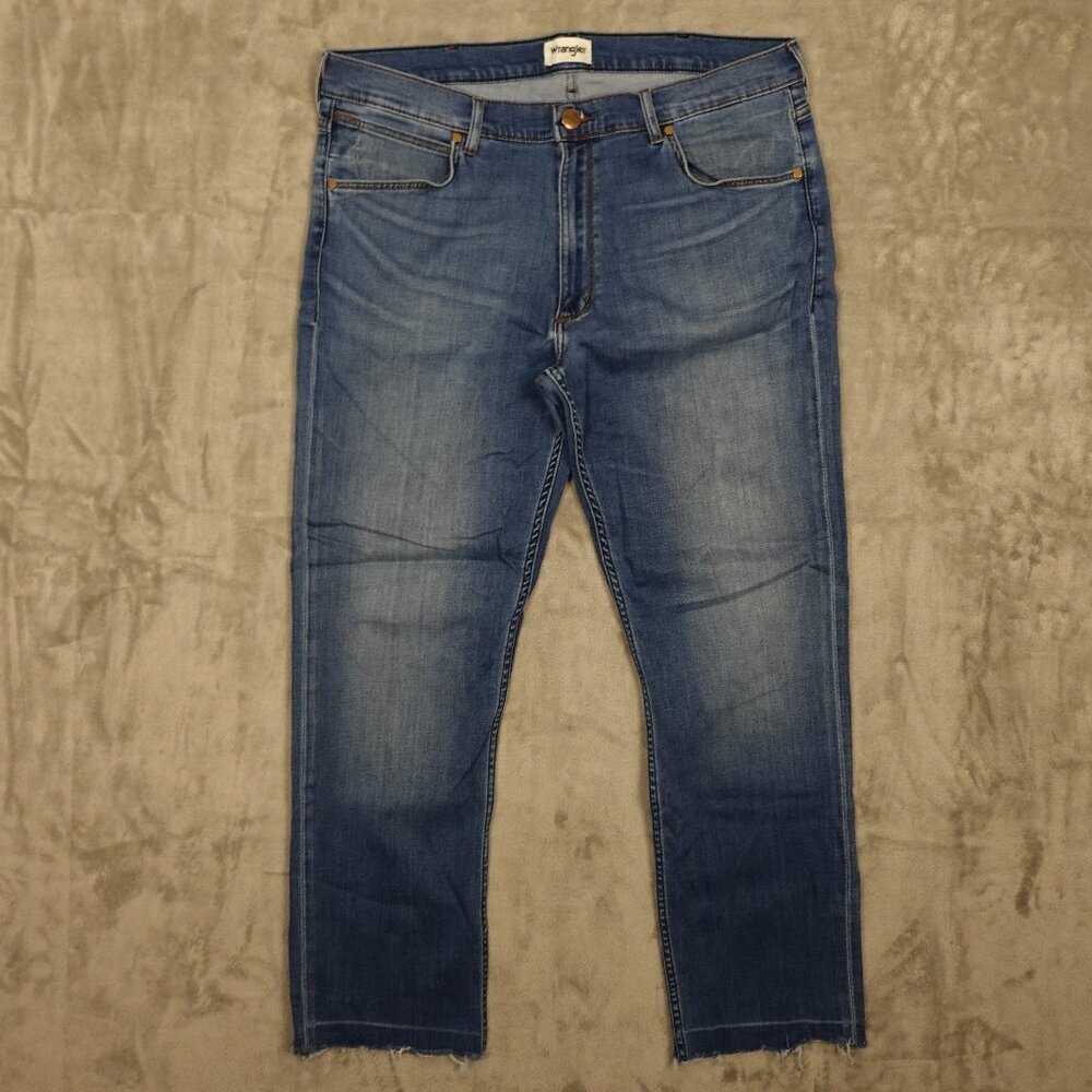 Wrangler jeans Greensboro straight men's 38‎ altered raw hems